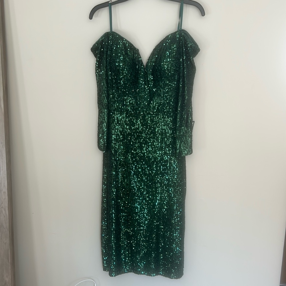 Hunter Green Sequin Dress - Size 12 - NWT